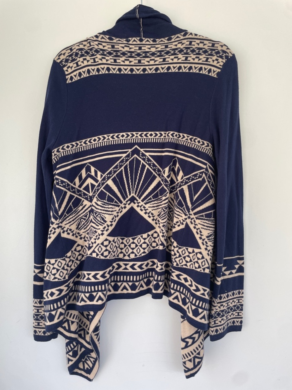 Flying Tomato Tribal Print Open-Front Cardigan Sweater - Black & Cream - Picture 6 of 6